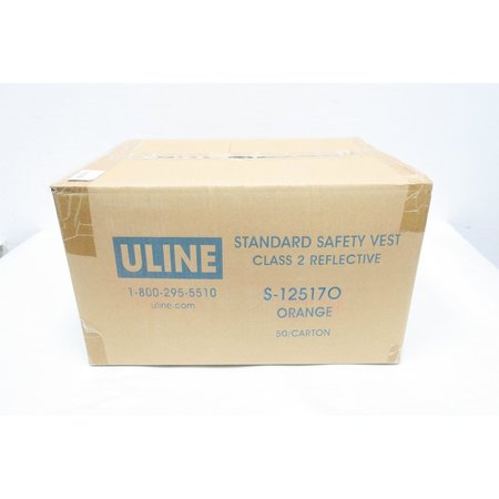 U-LINE BOX OF 50 ANSI CLASS 2 HI VIS ORANGE SAFETY VEST S-12517O-L